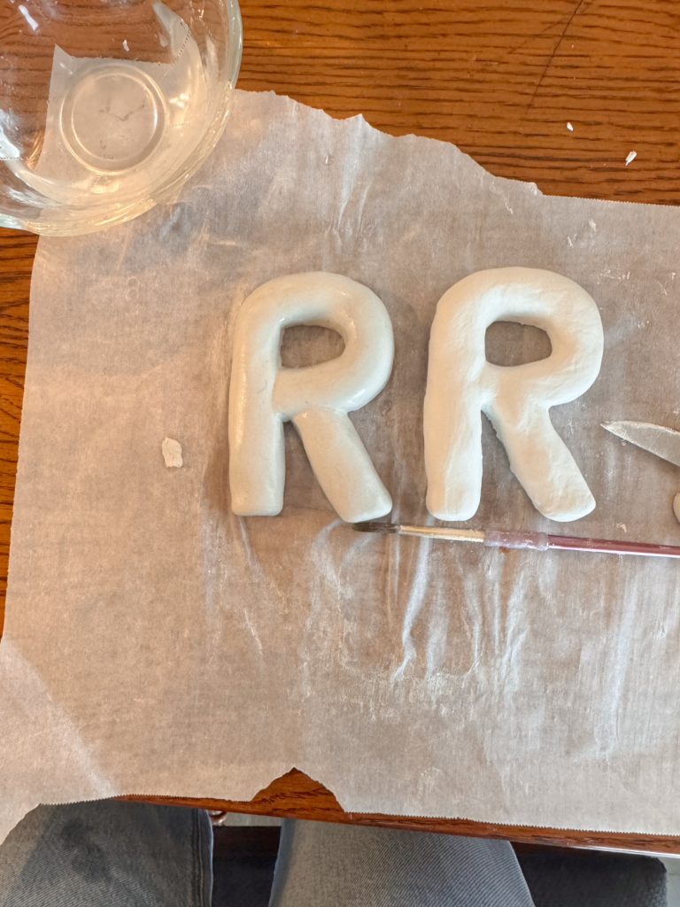 DIY clay letters- letter R