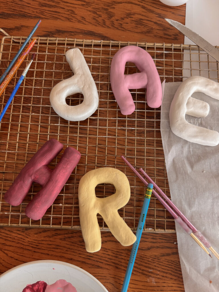 Painted DIY Clay Letters