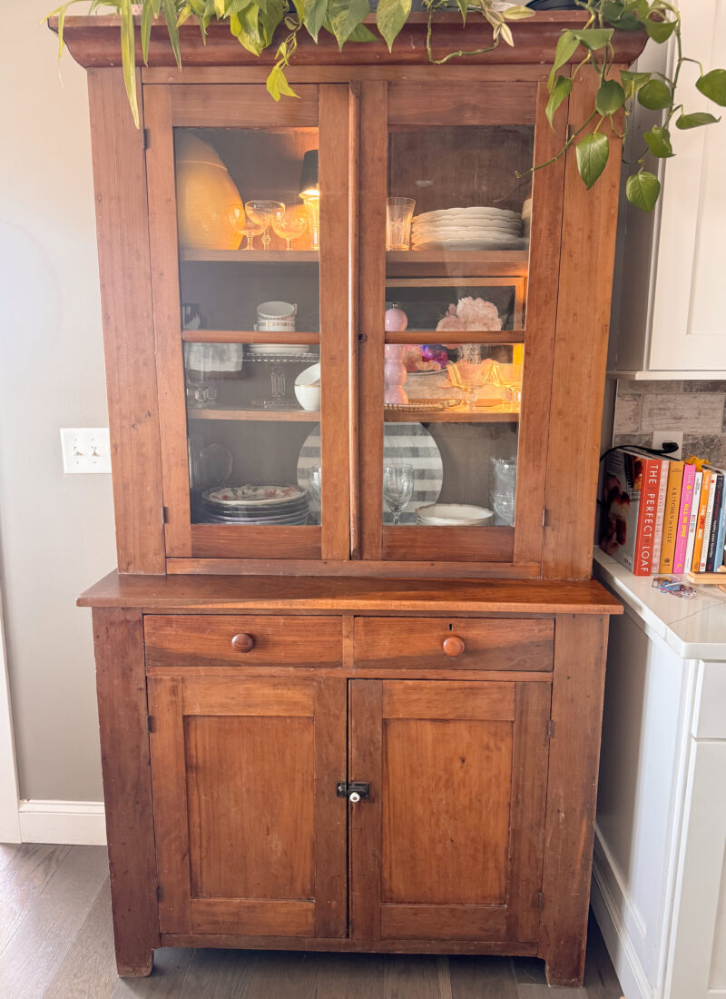 antique hutch with items I collect