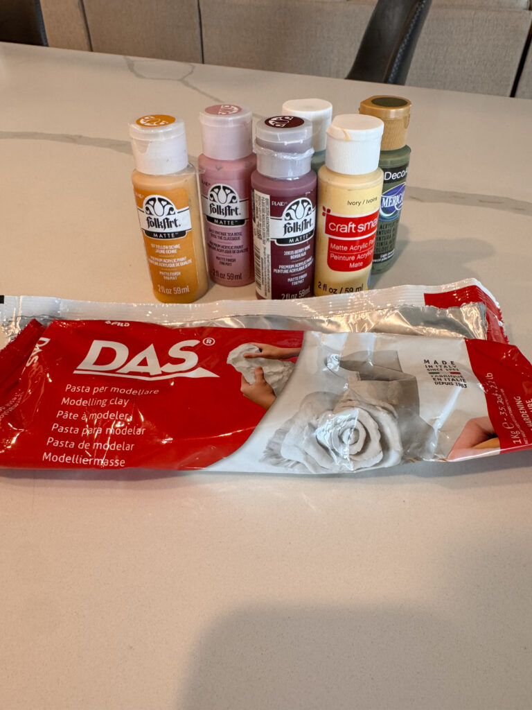 DIY air dry clay supplies