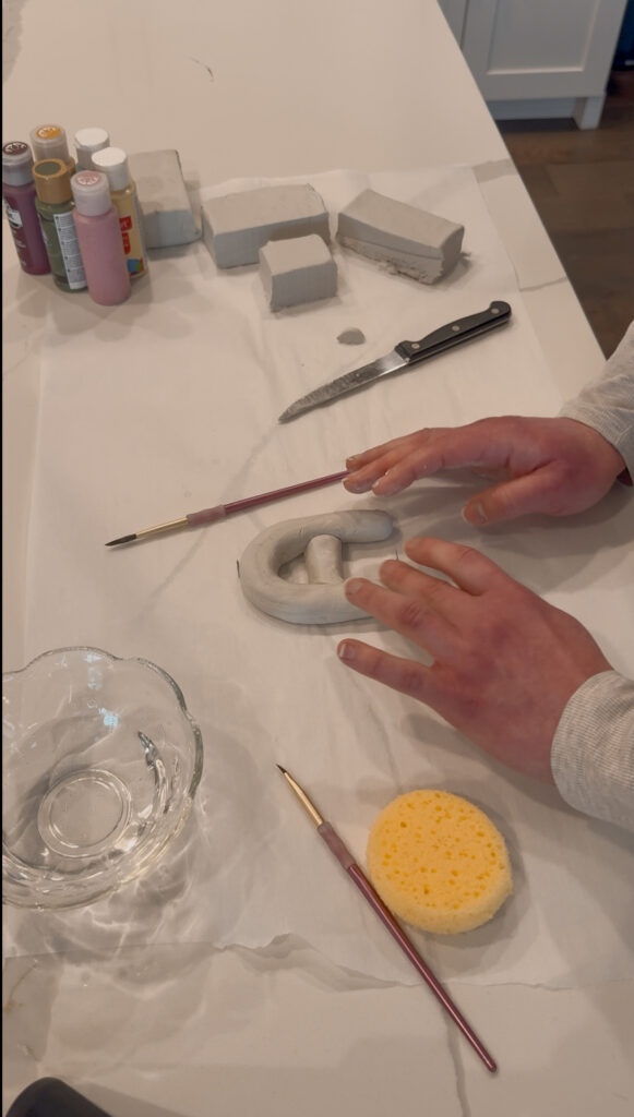 DIY Clay Letters shaping