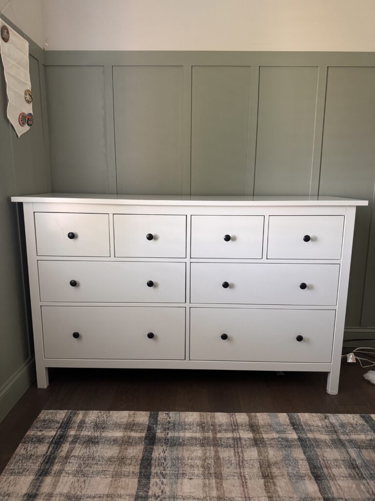 example of Ikea dresser in boys bedroom