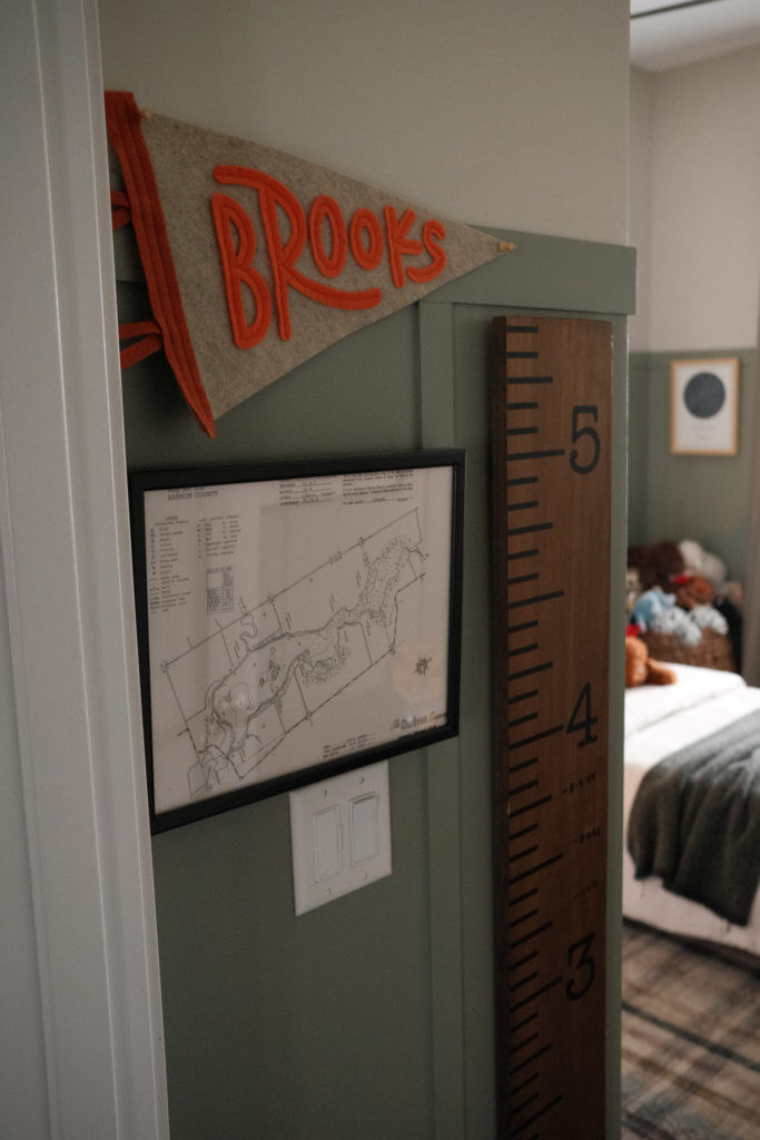 cozy vintage boys bedroom map