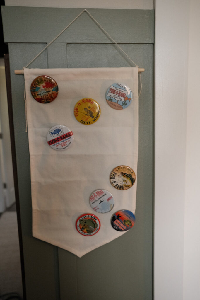 cozy and collected vintage boys bedroom vintage pins