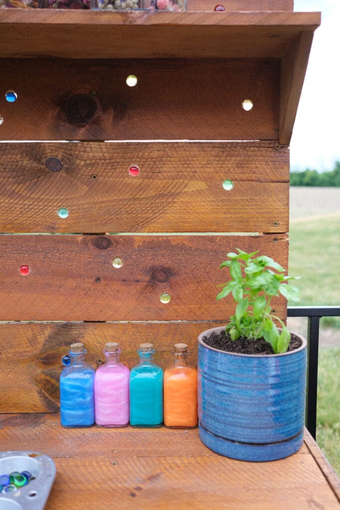 mica water for DIY mud kitchen