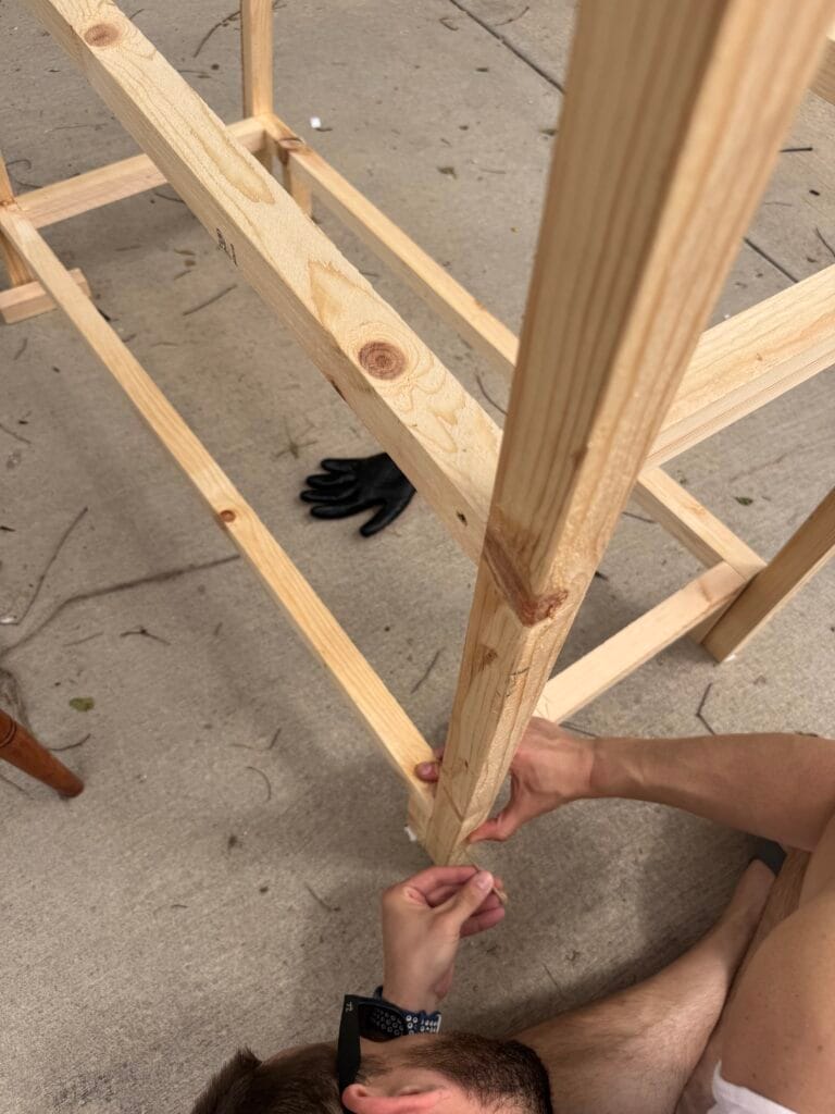 framing DIY mud kitchen