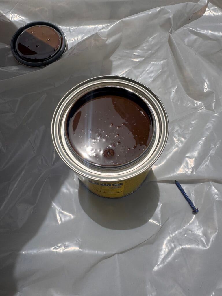 stain for DIY mud kitchen